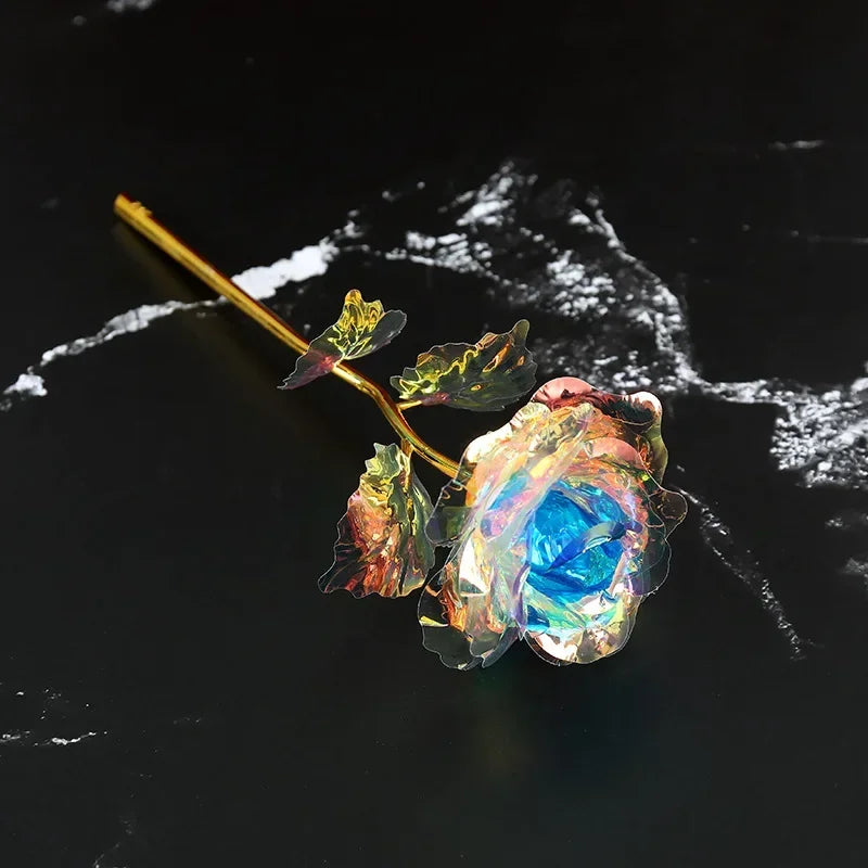 fleur de rose en feuille artisanale pour la saint-valentin - vue 10 sur 14