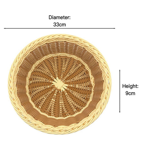 panier à fruits rond en rotin tissé à la main pour rangement alimentaire - vue 18 sur 17