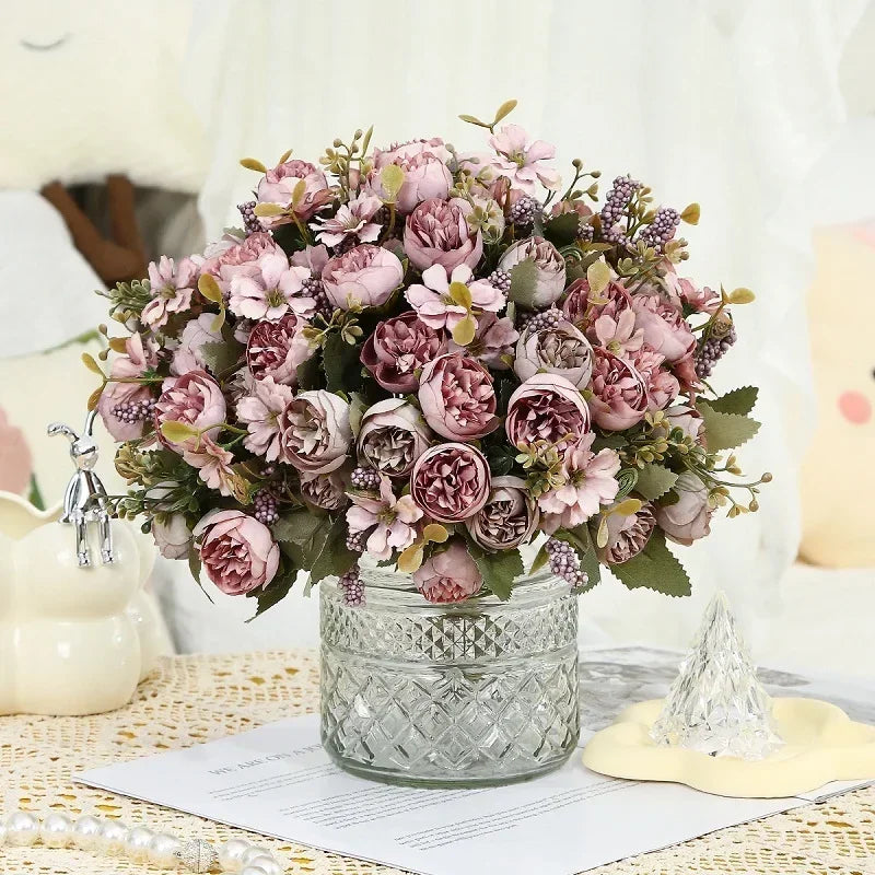 décoration de mariage fleurs artificielles en soie et plantes vertes - vue 10 sur 12