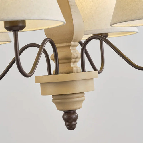 lustre rétro en bois pour un éclairage vintage élégant - vue 7 sur 7