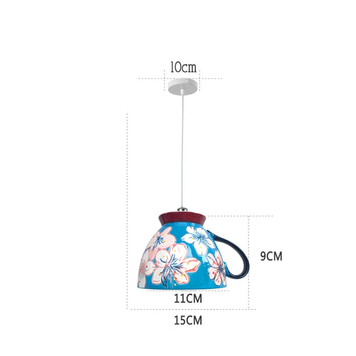 suspension en céramique design art thé éclairage led g4 - vue 19 sur 30