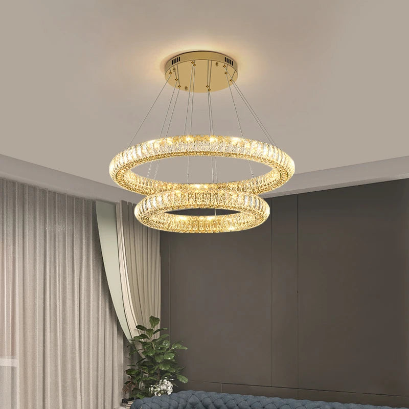 lustre en cristal moderne lumineux pour intérieur élégant - vue 5 sur 12