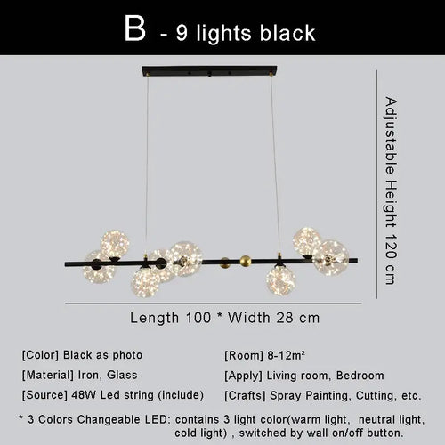 lustre led moderne design nordique pour décoration intérieure - vue 9 sur 18