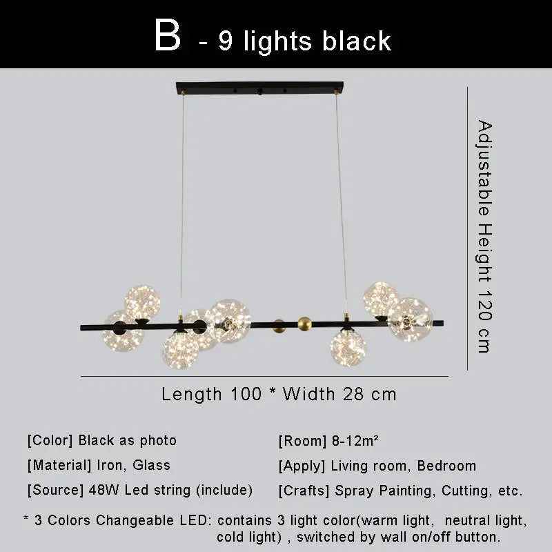 lustre led moderne design nordique pour décoration intérieure - vue 8 sur 18