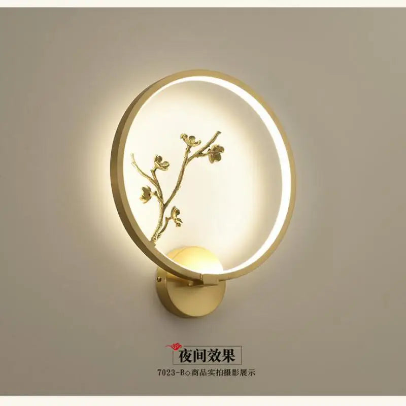 applique murale led traditionnelle chinoise en cuivre pour intérieur décoratif - vue 6 sur 10