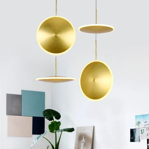 lampe led ronde en métal style art déco décorative - vue 3 sur 12