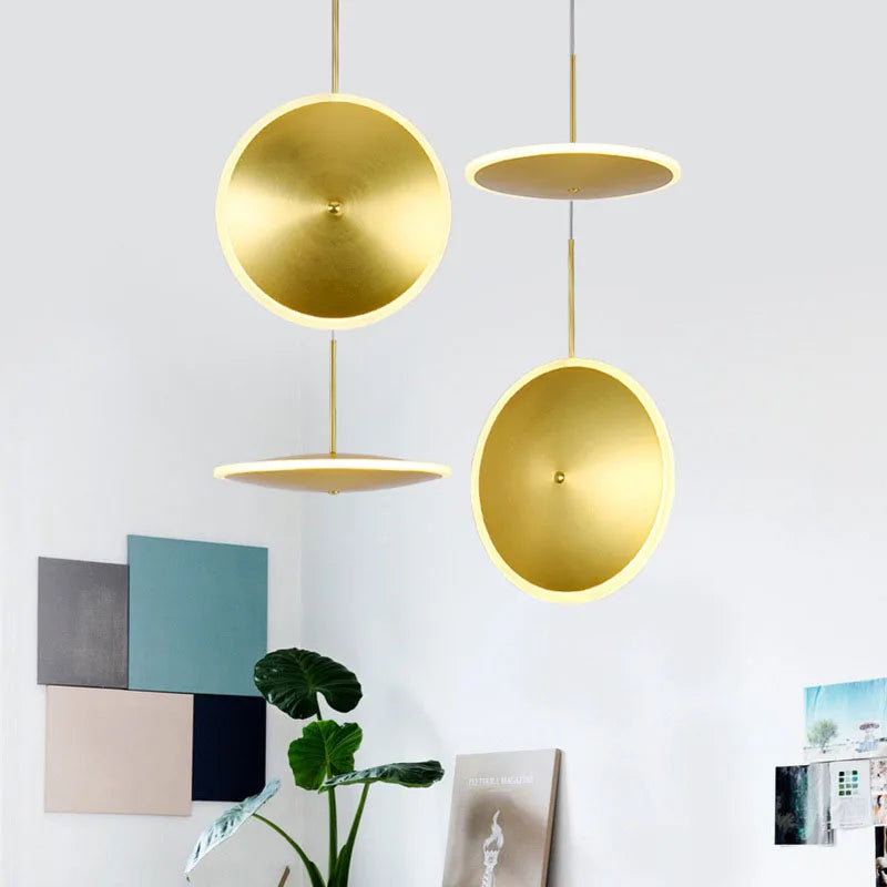 lampe led ronde en métal style art déco décorative - vue 2 sur 12