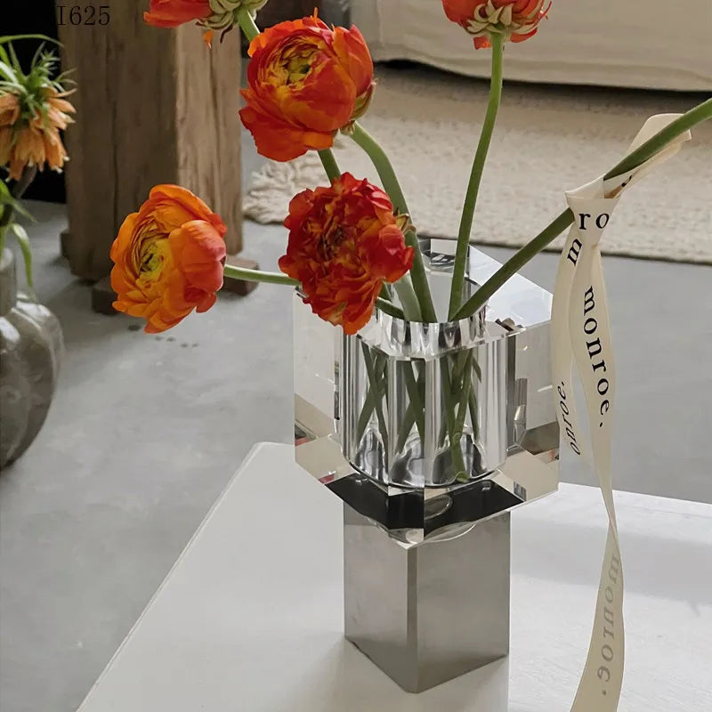 vase en verre cristal transparent pour décoration florale - vue 4 sur 11