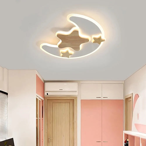 plafonnier led enfantin décoration étoile lune luminosité réglable - vue 3 sur 10