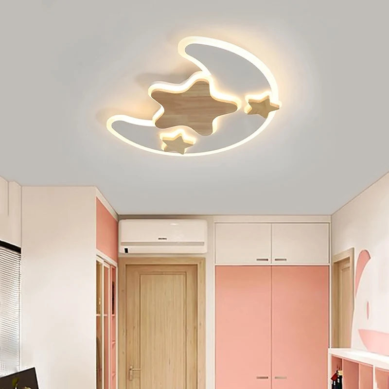 plafonnier led enfantin décoration étoile lune luminosité réglable - vue 3 sur 10