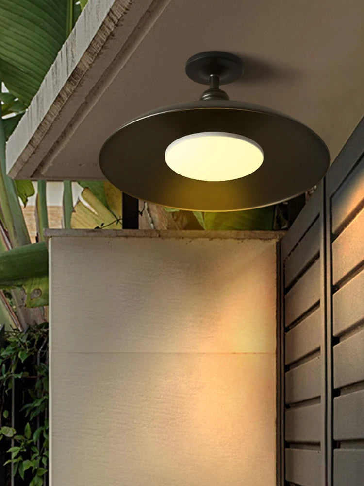 plafonnier led rétro ovni pour éclairage extérieur jardin balcon cour - vue 3 sur 10