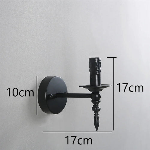 applique murale vintage en fer noir à led rétro - vue 8 sur 12