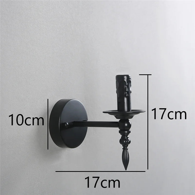 applique murale vintage en fer noir à led rétro - vue 7 sur 12