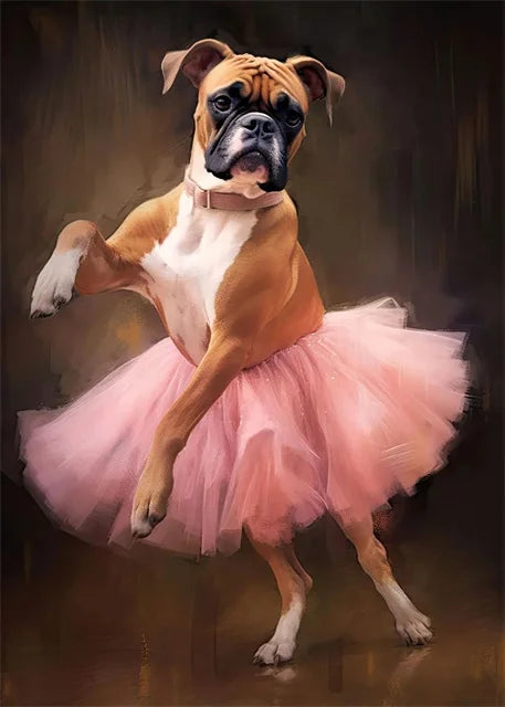 portraits de ballerine de chien art abstrait mural kawaii - vue 24 sur 26