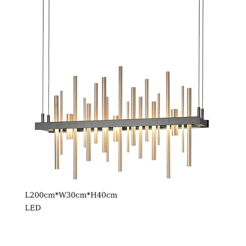 lustre minimaliste en acier inoxydable noir design moderne - vue 13 sur 16