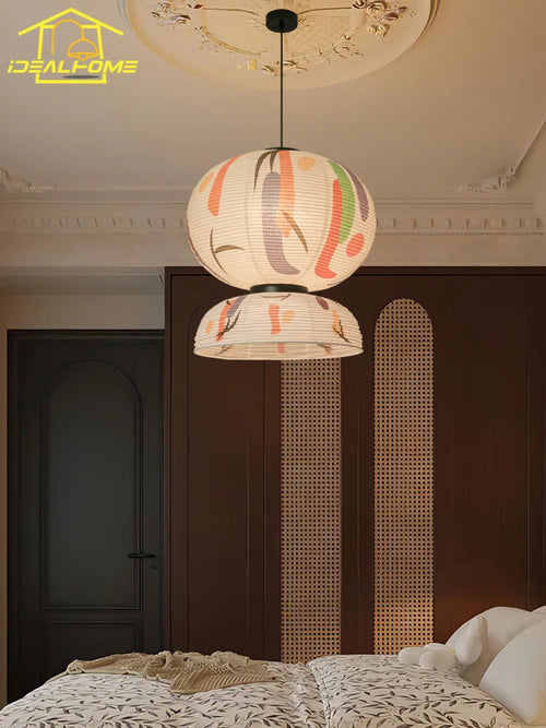 suspension japonaise wabi-sabi en papier de riz pour intérieur élégant - vue 3 sur 6