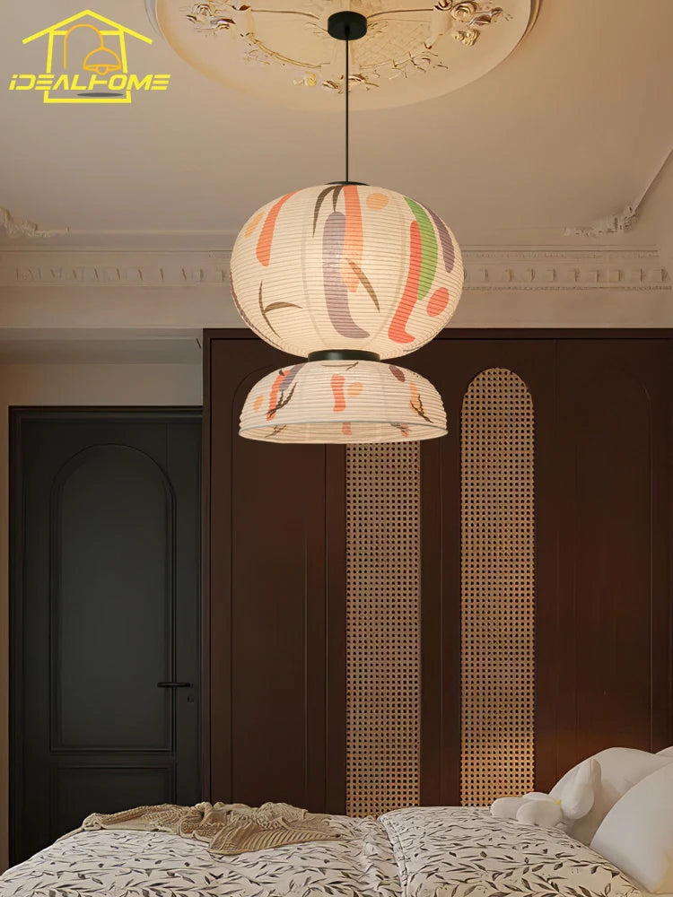 suspension japonaise wabi-sabi en papier de riz pour intérieur élégant - vue 3 sur 6