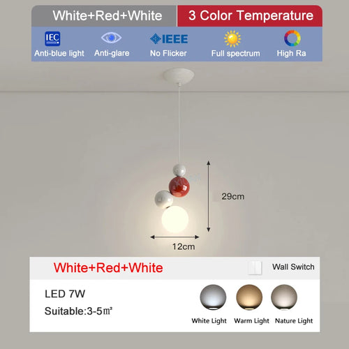 lustre suspendu en métal rond pour chambre d'enfant - vue 9 sur 9