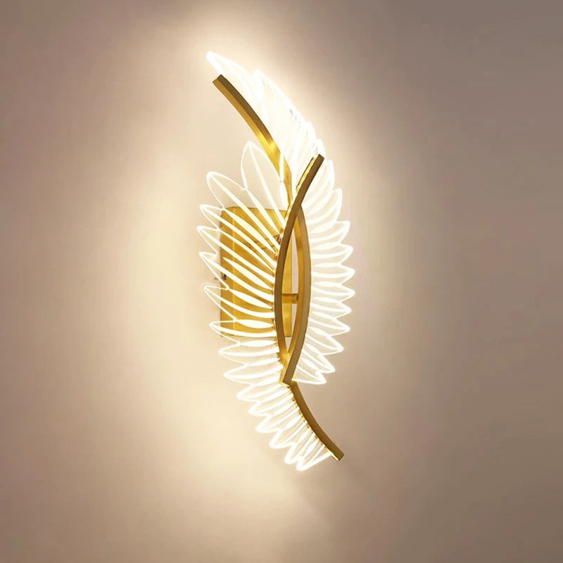 applique murale nordique art moderne plume luxe décor aile - vue 1 sur 9