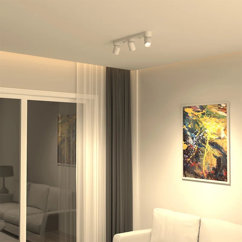 led projecteurs montés en surface spots rotatifs applique murale sur rail - vue 2 sur 5