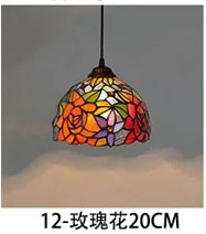 lustre en verre style tiffany rétro pour intérieur méditerranéen - vue 28 sur 30