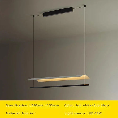 lustre suspendu moderne nordique éclairage design long et simple - vue 11 sur 12
