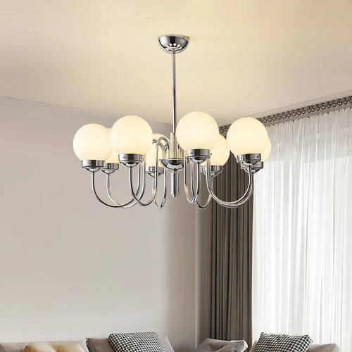 suspension minimaliste en verre et fer pour intérieur médiéval - vue 5 sur 9