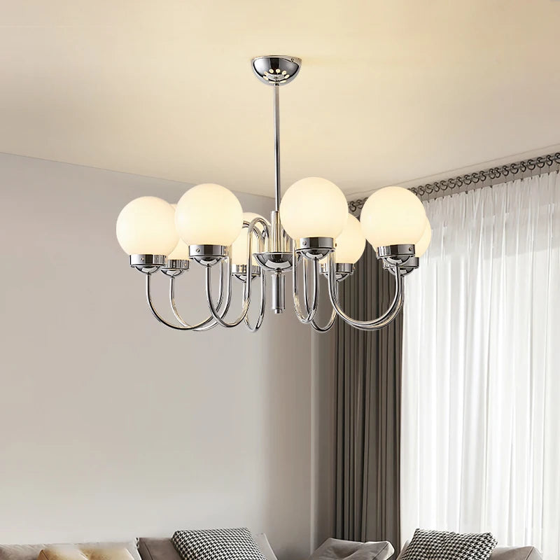 suspension minimaliste en verre et fer pour espaces modernes - vue 4 sur 9