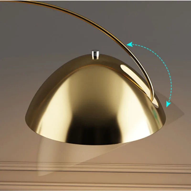 Lampadaire arc en métal chromé moderne minimaliste - vue 6 sur 8