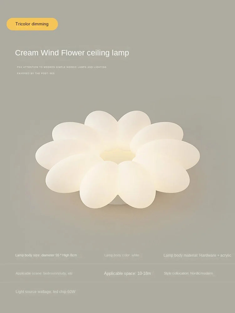 plafonnier led fleurs pour chambre d enfant trois couleurs lumière - vue 9 sur 10