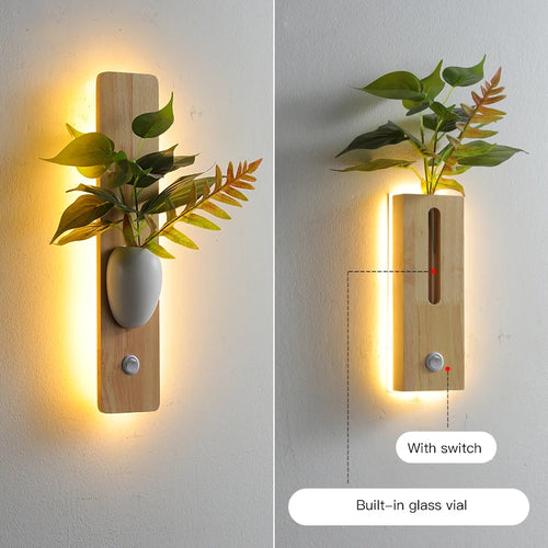 applique murale led en bois pour intérieur décoratif 2023 - vue 4 sur 8