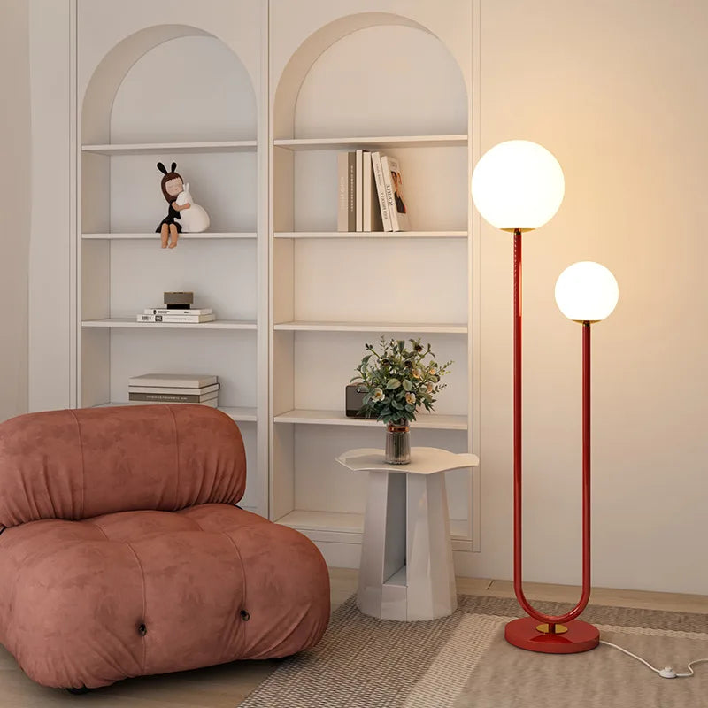 lampadaire simple en métal avec 3 gradations et verre - vue 1 sur 9