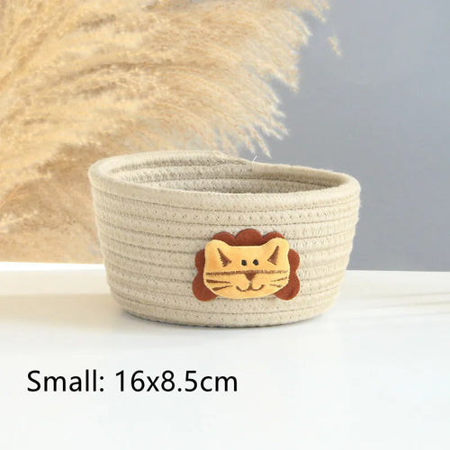 panier de rangement tissé animaux pour jouets et objets divers - vue 9 sur 21