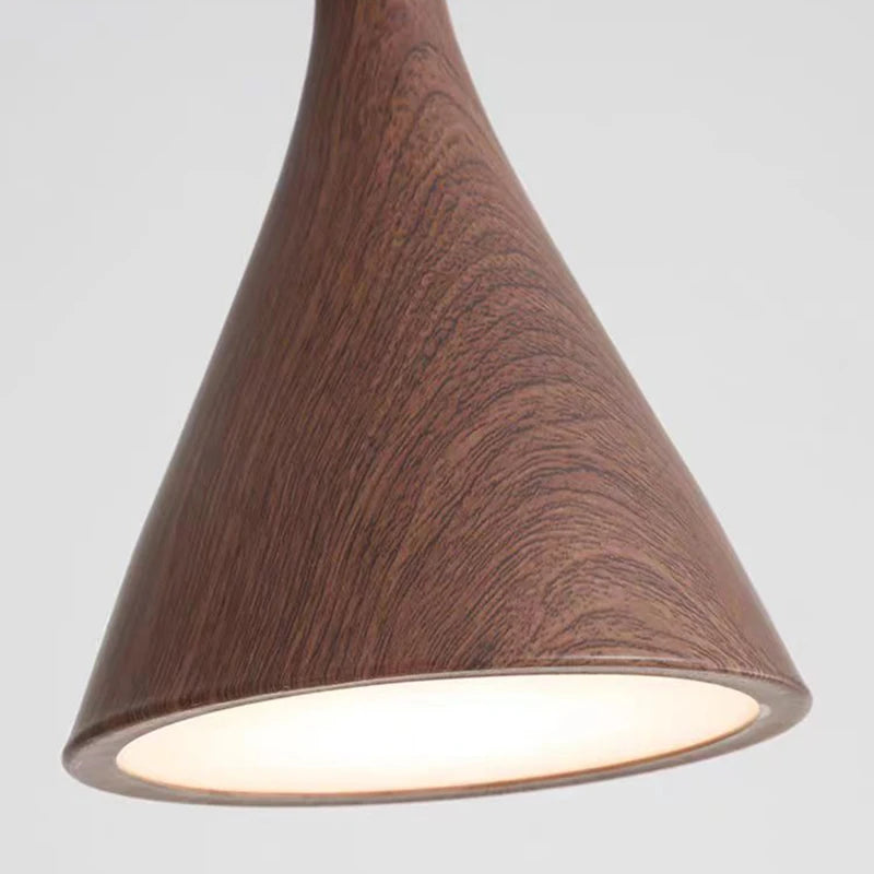 suspension moderne en métal effet bois design réglable - vue 5 sur 8