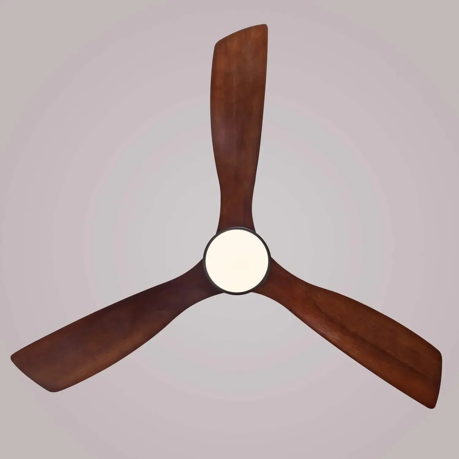 ventilateur de plafond bois 3 pales avec lumière et télécommande - vue 3 sur 8