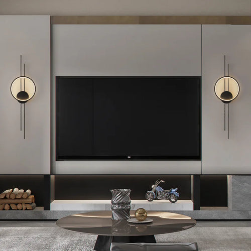 applique murale en laiton minimaliste trois intensités art déco - vue 6 sur 8