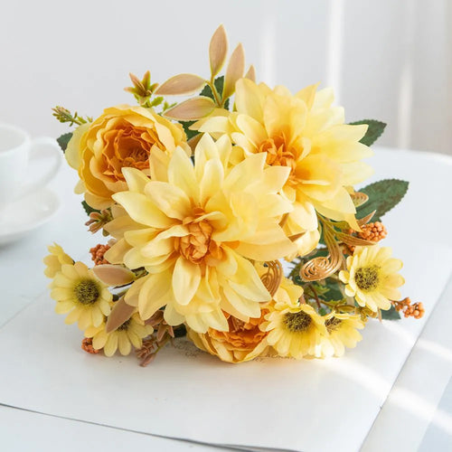 fleur artificielle dahlia rose marguerite pour décoration fête mariage - vue 11 sur 13