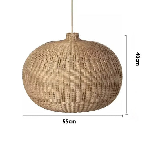 suspension vintage en rotin style chinois fait main pour café et restaurant - vue 15 sur 15