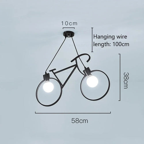 suspension modernes en fer forme vélo pour décoration maison - vue 11 sur 12