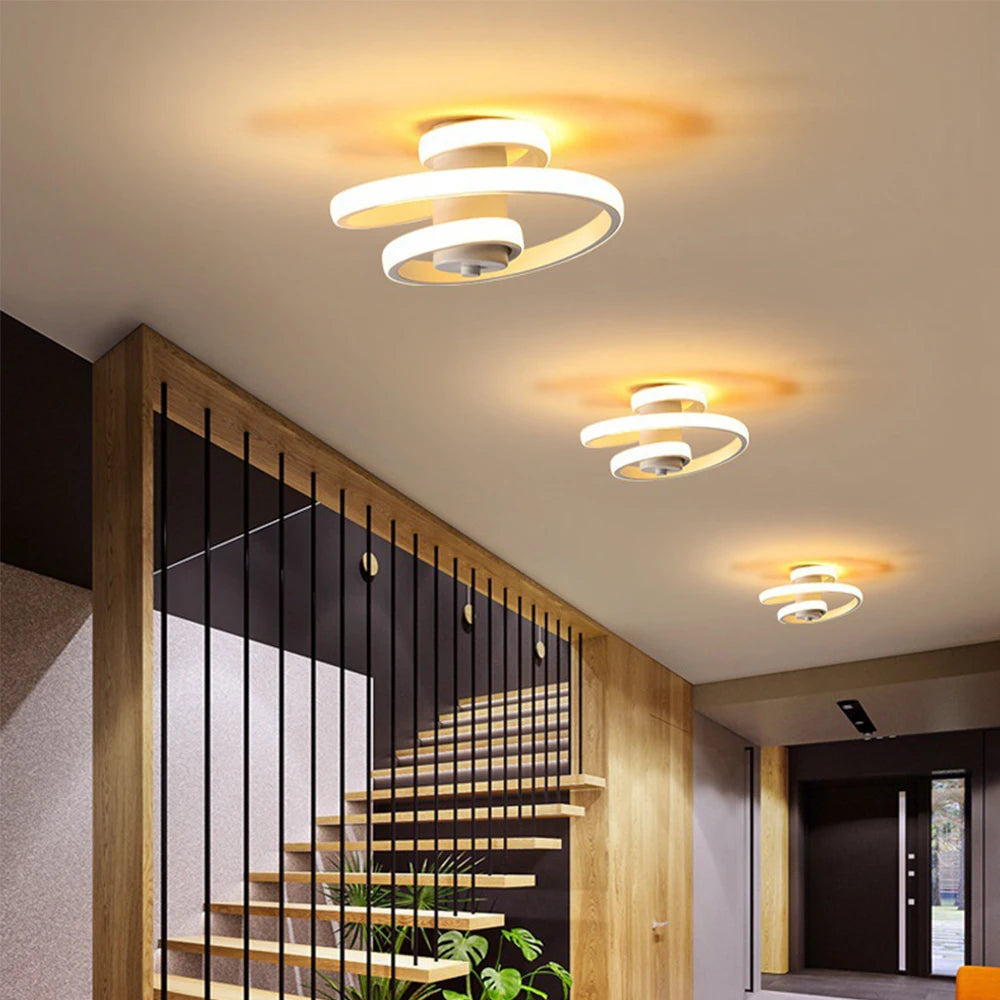 plafonnier led moderne en spirale pour un intérieur minimaliste - vue 5 sur 8