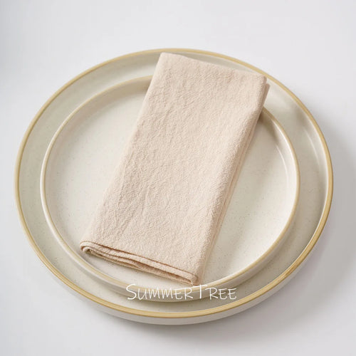 Serviette de table coton lavé style vintage - vue 6 sur 7