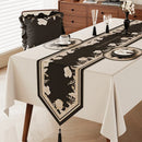 Chemin de table beige vintage fleurs style champêtre