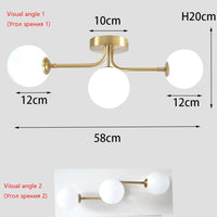 plafonnier boule simple en acrylique pour divers espaces