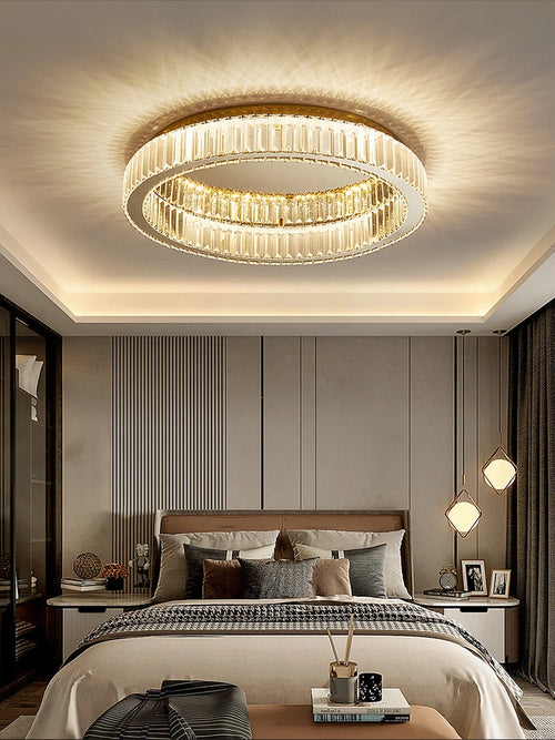 lustre rond en cristal dimmable led de luxe - vue 3 sur 11