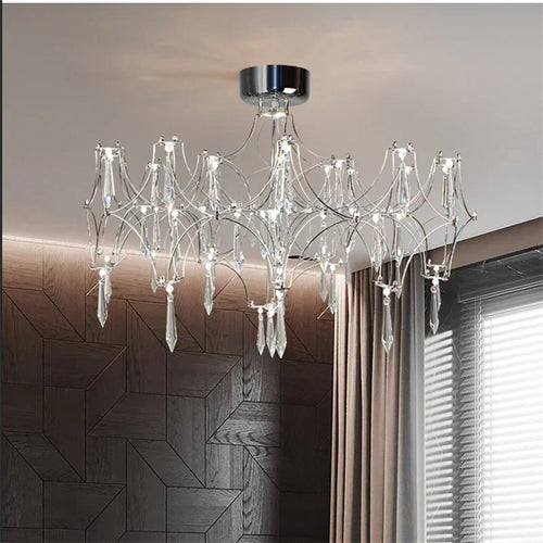 lustre cube d'eau en cristal pour décoration intérieure élégante - vue 2 sur 8