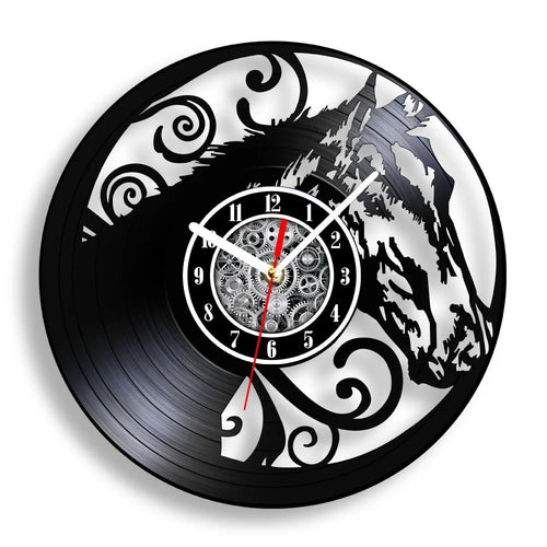 horloge murale vinyle cheval décoration équestre artisanale cadeau unique - vue 11 sur 22