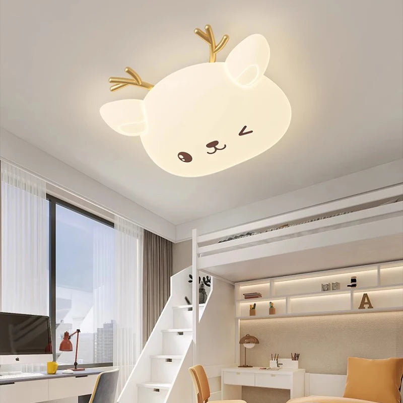 plafonnier nordique faon pour chambre d'enfant moderne et chaleureuse - vue 4 sur 8