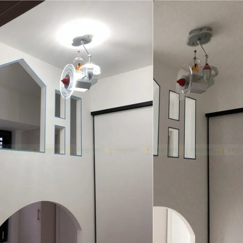 plafonnier moderne en forme d'avion pour enfant décoratif - vue 2 sur 9