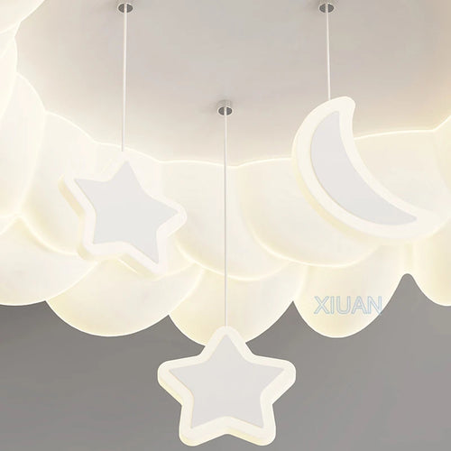 plafonnier romantique avec coeur lune étoile veilleuses nuage led - vue 7 sur 9