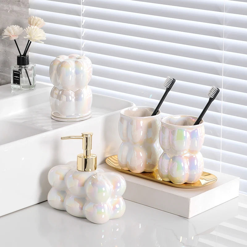 décoration de salle de bain luxe nuages créatifs en céramique - vue 8 sur 22